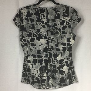 Small Treo Jolie gray black white zipper back crystal rhinestone scoop t…